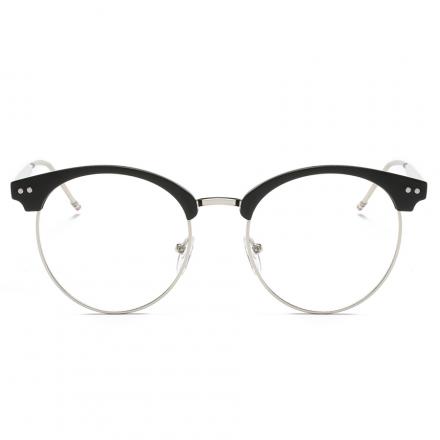 欧杰欧OJO 全框 复古时尚眼镜框 潮流质感眼镜架 亮黑银OJOG007