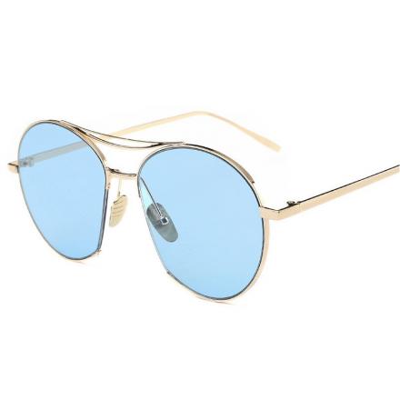 欧杰欧OJO 时尚个性墨镜 权志龙同款太阳镜 金框蓝膜OJO935