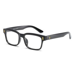 欧杰欧OJO 全框 V字眼镜架 配镜眼镜框架 亮黑框OJO8084