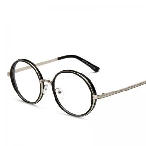 欧杰欧OJO 全框 韩版学生眼镜框架 复古眼镜 亮黑银OJO8123