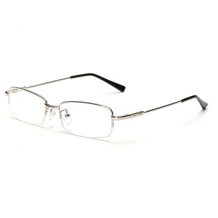 欧杰欧OJO 记忆钛合金眼镜架 半框商务镜防辐射光学框架眼镜 银色