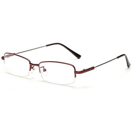 欧杰欧OJO 记忆钛合金眼镜架 半框商务镜防辐射光学框架眼镜 酒红色