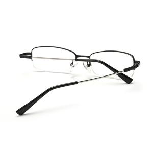 欧杰欧OJO 记忆钛合金眼镜架 半框商务镜防辐射光学框架眼镜 亮黑色
