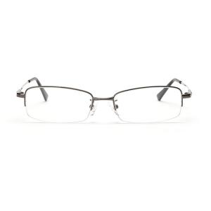 欧杰欧OJO 记忆钛合金眼镜架 半框商务镜防辐射光学框架眼镜 枪灰色