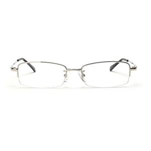 欧杰欧OJO 记忆钛合金眼镜架 半框商务镜防辐射光学框架眼镜 银色