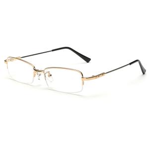 欧杰欧OJO 记忆钛合金眼镜架 半框商务镜防辐射光学框架眼镜 金色