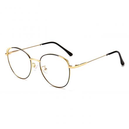 欧杰欧OJO 女款时尚猫耳复古眼镜框 金属全框潮流眼镜架 黑圈金色框