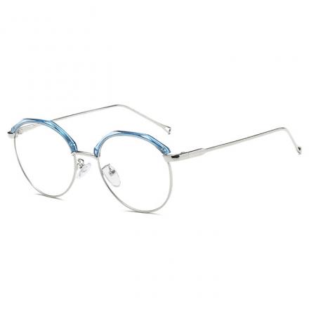 欧杰欧OJO 复古文艺金属镜框 多边形TR90近视光学眼镜框 蓝框