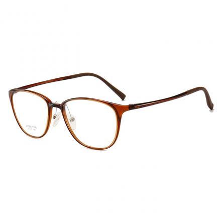 欧杰欧OJO 简约塑钢眼镜框学生记忆眼镜架 男女同款方型近视眼镜 茶色