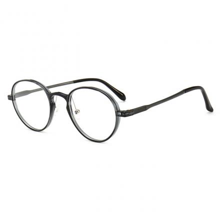 欧杰欧OJO 新款铝合金镁 塑钢眼镜架 圆形男女舒适近视眼镜架 透明灰