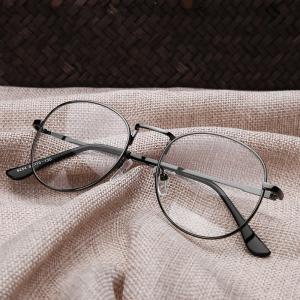 欧杰欧OJO 韩版复古眼镜框 男女同款全框圆形金属近视眼镜架 枪灰色