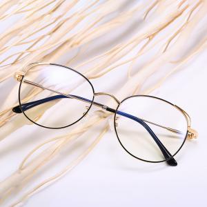 欧杰欧OJO 女款时尚猫耳复古眼镜框 金属全框潮流眼镜架 黑圈金色框