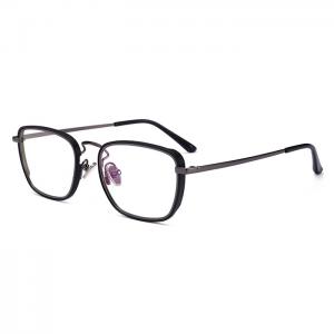 欧杰欧OJO  商务复古 tr90小方形近视光学金属眼镜框 黑色