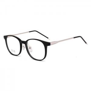  欧杰欧OJO 新款超轻TR90眼镜框 潮流学院风文艺金属近视眼镜架 亮黑框
