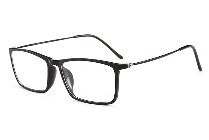 欧杰欧OJO 钨碳塑钢记忆架 新款方框轻盈近视光学眼镜架 亮黑色