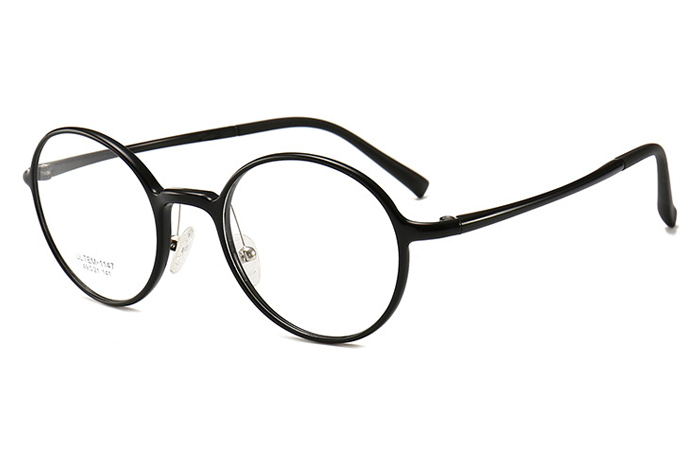 欧杰欧OJO 圆形 文艺轻盈塑钢眼镜架 男女简约全框光学眼镜框 黑色