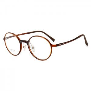 欧杰欧OJO 圆形 文艺轻盈塑钢眼镜架 男女简约全框光学眼镜框 茶色