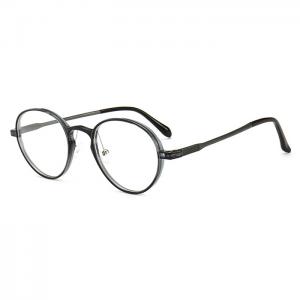 欧杰欧OJO 新款铝合金镁 塑钢眼镜架 圆形男女舒适近视眼镜架 蓝色