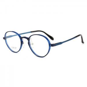 欧杰欧OJO 新款铝合金镁 塑钢眼镜架 圆形男女舒适近视眼镜架 透明灰