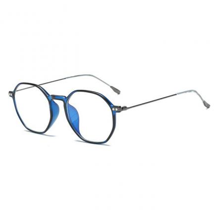 欧杰欧OJO 复古TR90 不规则多边形金属细腿潮流近视眼镜架 透明蓝