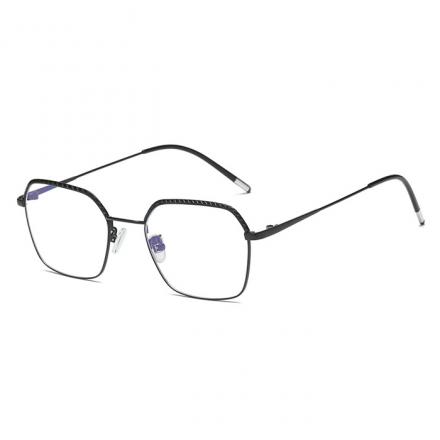 欧杰欧OJO 男女同款近视不规则眼镜框  金属方框商务防蓝光眼镜架 黑框