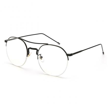 欧杰欧OJO 男女同款金属眼镜 复古圆框半框近视眼镜架 黑色