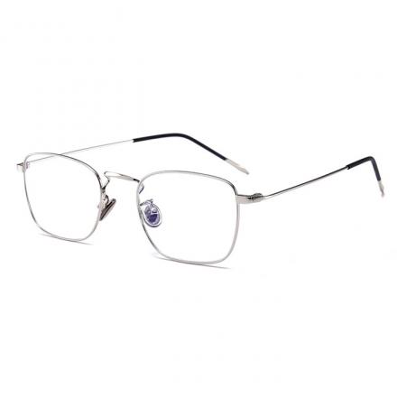欧杰欧OJO 新款金属细框眼镜 潮流方形时尚文艺复古学院风眼镜架 银色框