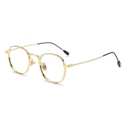 欧杰欧OJO 新款时尚潮人眼镜框 金属圆形光学近视眼镜架 金色
