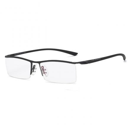 欧杰欧OJO 男女同款商务眼镜 超轻TR090眉线半框防蓝光近视光学眼镜架 黑色框