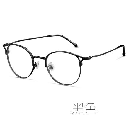 欧杰欧OJO 男女同款网红眼镜框 潮流猫眼复古个性金属眼镜架 黑色
