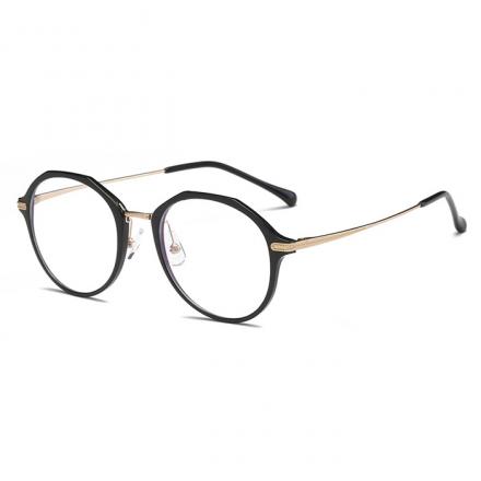 欧杰欧OJO 新品男女同款塑钢眼镜 时尚多边形防蓝光近视眼镜架 亮黑框