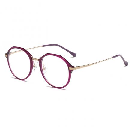 欧杰欧OJO 新品男女同款塑钢眼镜 时尚多边形防蓝光近视眼镜架 透紫框