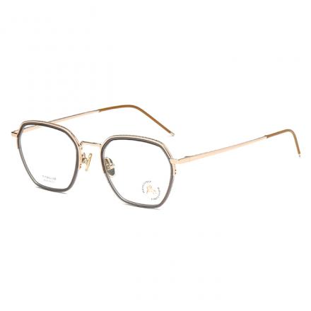 欧杰欧OJO 新款多边形纯钛眼镜 男女复古全框文艺近视眼镜钛架 金色