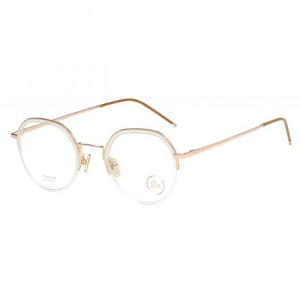 欧杰欧OJO 新款纯钛复古圆框眼镜 男女尼龙圈潮流近视眼镜钛架 金色