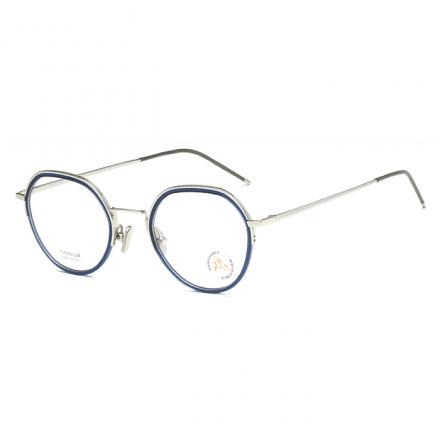 欧杰欧OJO 新款纯钛复古圆框眼镜 男女尼龙圈潮流近视眼镜钛架 蓝色