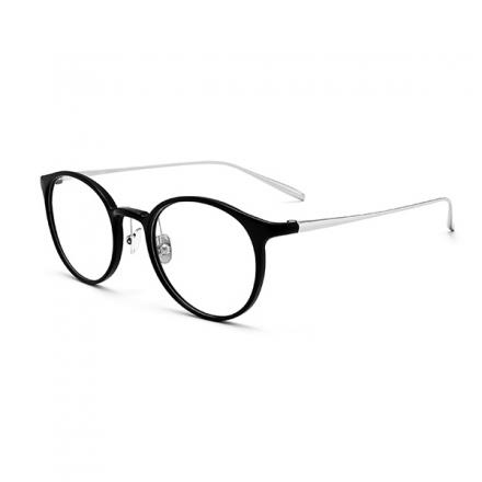 欧杰欧OJO 复古纯钛眼镜架 男女同款个性超轻时尚圆框近视眼镜钛架 黑银色