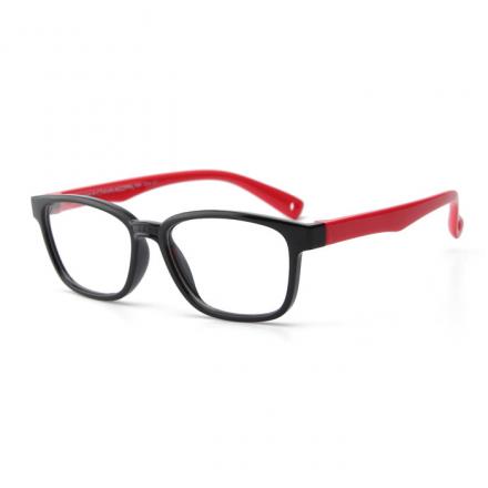 欧杰欧OJO 新款儿童硅胶材质眼镜框 时尚潮流可配近视儿童眼镜架 黑框红腿