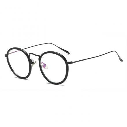 欧杰欧OJO 超轻TR90金属眼镜框 复古圆框潮流近视眼镜架 黑色