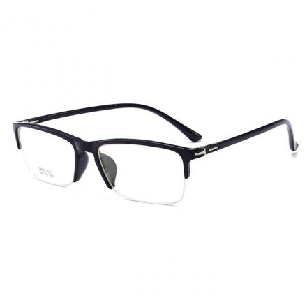 欧杰欧OJO 超轻TR90半框眼镜 男女款韩版潮复古近视眼镜架 亮黑色