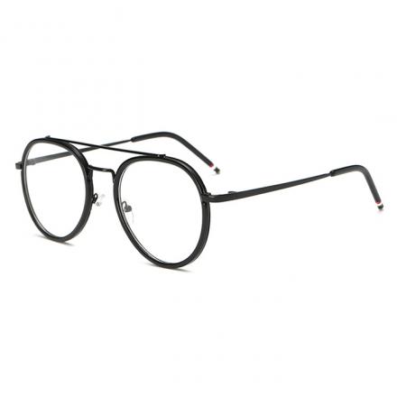 欧杰欧OJO 金属复古文艺眼镜框 时尚潮流近视眼镜架 亮黑框