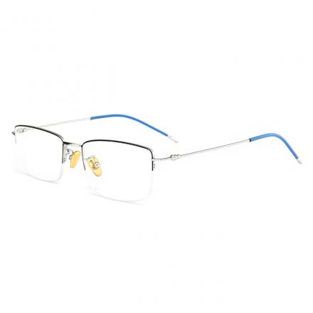 欧杰欧OJO 男士商务金属眼镜框  时尚潮流防蓝光眼镜架 蓝银框