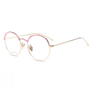 欧杰欧OJO 新款潮流多边形眼镜 个性时尚金属男女近视眼镜架 粉金框
