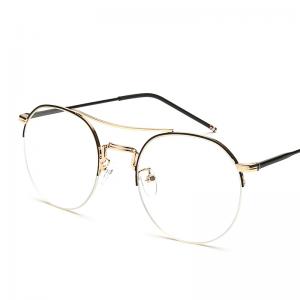 欧杰欧OJO 男女同款金属眼镜 复古圆框半框近视眼镜架 金色