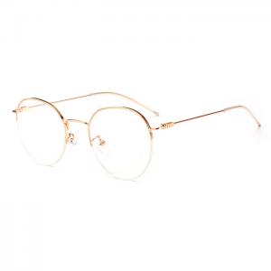欧杰欧OJO 新款半框金属眼镜 潮流时尚轻盈圆框个性近视眼镜架 玫瑰金