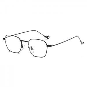 欧杰欧OJO 新款方形眼镜架 男女同款复古潮流细边商务近视眼镜架 亮黑色