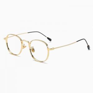 欧杰欧OJO 新款时尚潮人眼镜框 金属圆形光学近视眼镜架 亮黑色