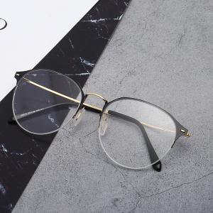 欧杰欧OJO 男女同款金属圆框眼镜 超轻细腿潮流时尚学院风近视眼镜框 黑色