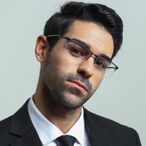 欧杰欧OJO 男士镁铝合金眼镜框 商务防蓝光防辐射近视潮流眼镜架 黑色