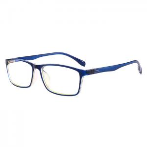  欧杰欧 新款男女同款防蓝光眼镜 时尚商务方框防辐射眼镜架 亮黑色