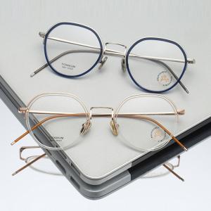 欧杰欧OJO 新款纯钛复古圆框眼镜 男女尼龙圈潮流近视眼镜钛架 黑色
